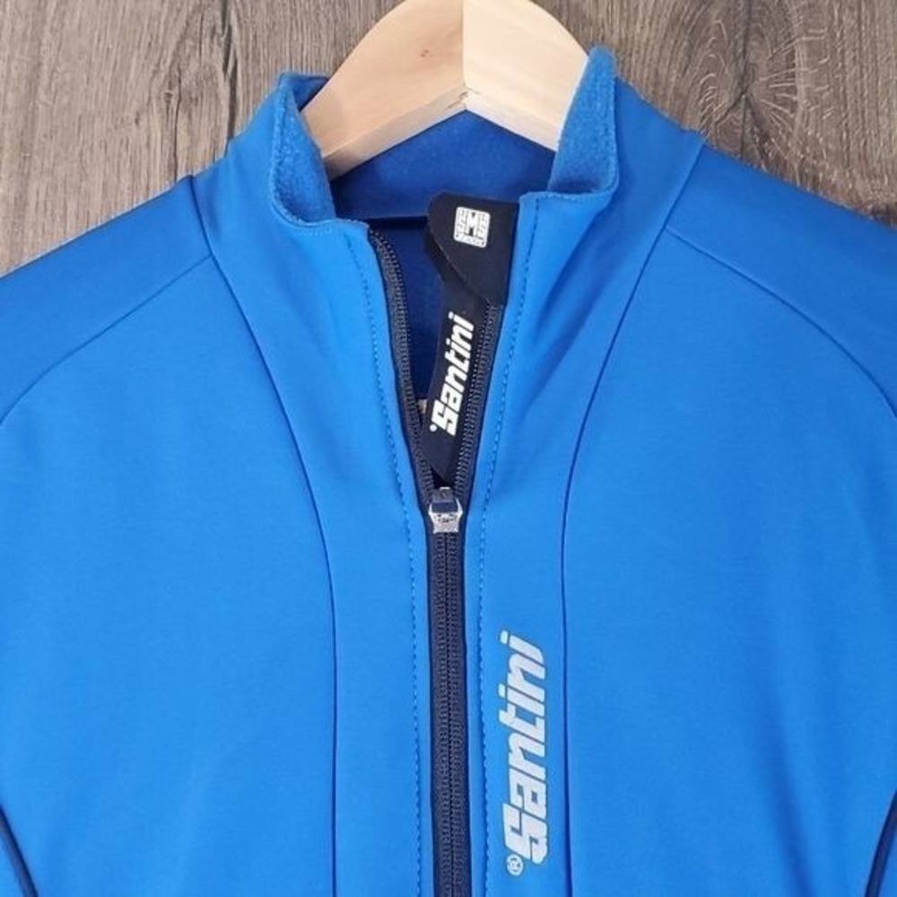 Santini H21 Acquazero Water Resistant Long Sleeve‎ Jersey Blue Men's Medium